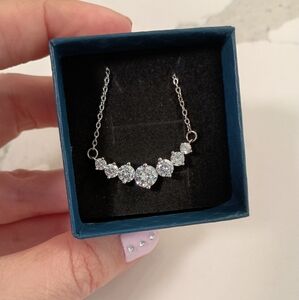 New 1 Carats Moissanite Sterling Silver 925 Necklace With A Gift Box 😍